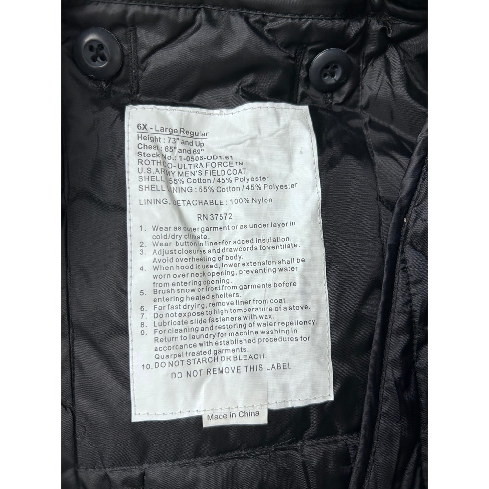 VTG RARE Rothco 6XL Black‎ Field Jacket "Dopeville" Graphic Full Zip NEW - Picture 8 of 10